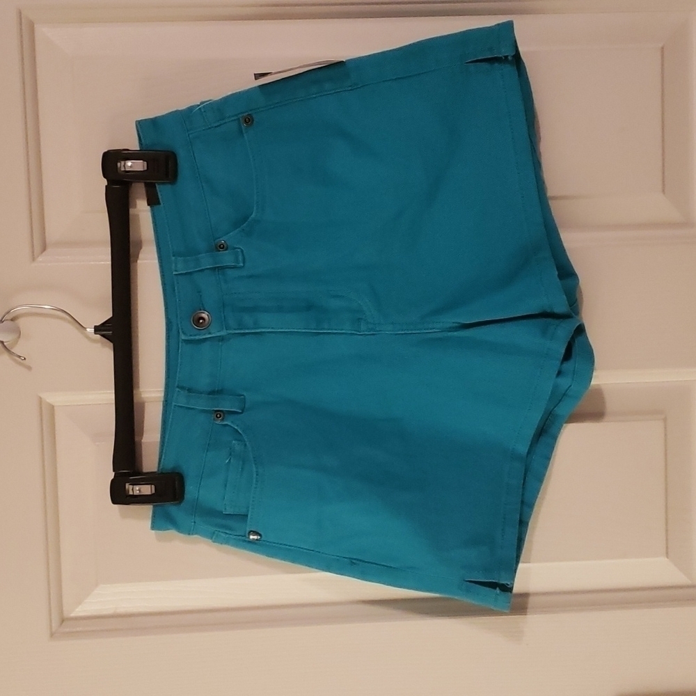 Blackheart Teal Skinny Shorts NWT